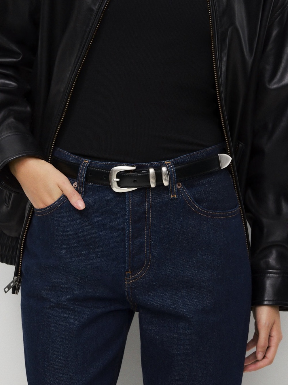 Aritzia | Legendary Solid Brass Leather Belt